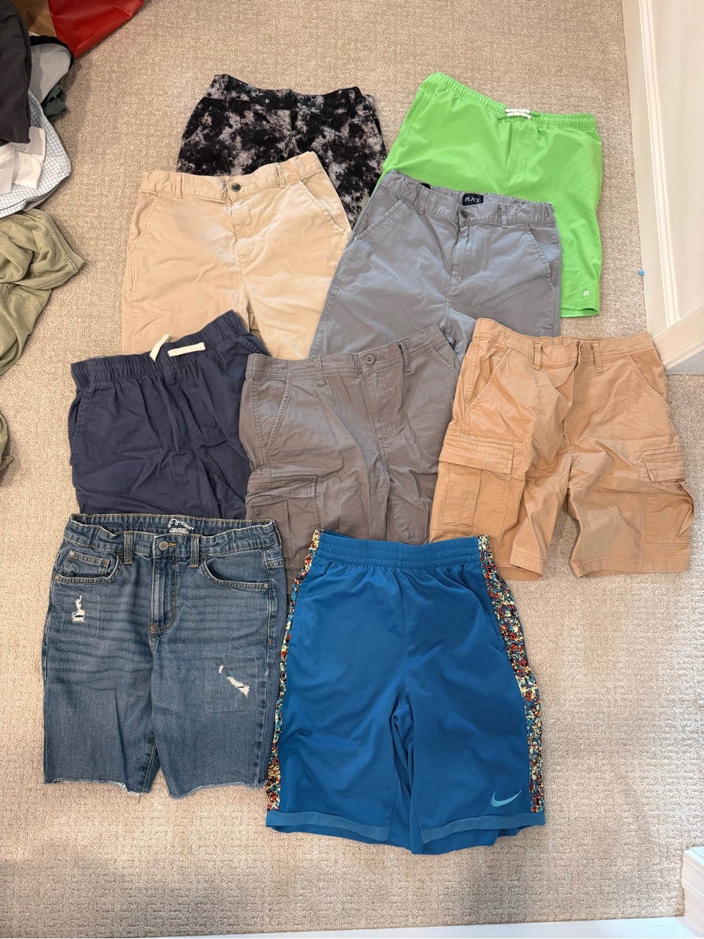 Mixed Boys/Youth Shorts Lot XL 14 - Blue, Tan, Gray, Green